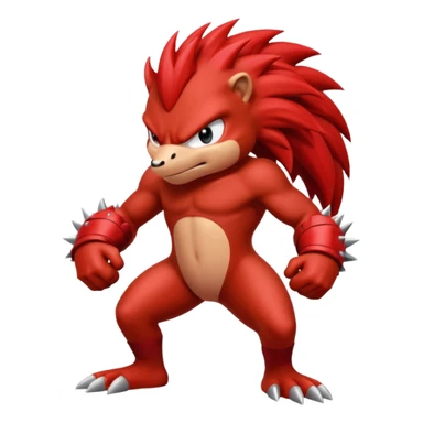 Sonic the hedgehogs friend knuckles a red animal  sticker