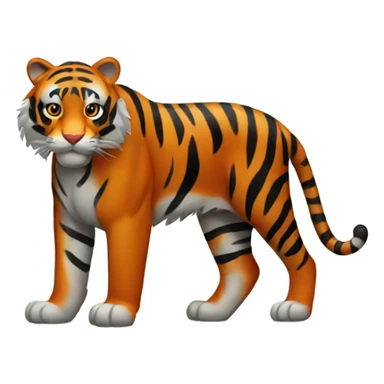 Tiger with a black skin and orange stripes sticker