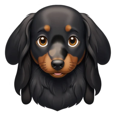 Long hair black wiener dog  sticker