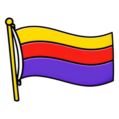 Flag with three horizontal bands - red, yellow, and violet sticker