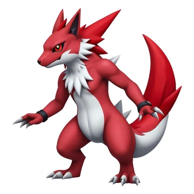 Edgy Cool Beautiful Guilmon-Zangoose-Zoroark, full body sticker