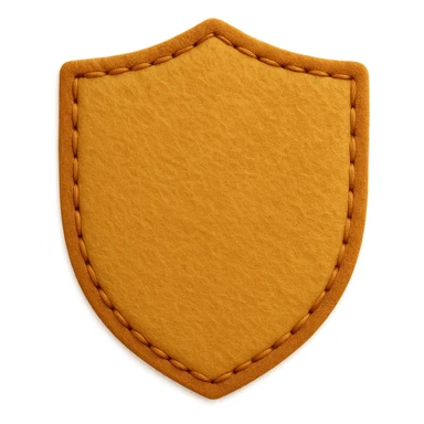 <StylePrompt>
  <Name>Minimal Felt Appliqué Icon</Name>
  <Description>
    A soft, handcrafted felt icon style with lightly padded forms, simple shapes, and clean outlines. Features slightly more visible stitching for tactile charm while maintaining a low-detail aesthetic.
  </Description>
  <VisualProperties>
    <Material>Felt</Material>
    <Texture>Soft, matte surface with subtle fiber detail</Texture>
    <Stitching>
      <Type>Threaded edge stitch</Type>
      <Color>Muted orange or warm brown</Color>
      <Pattern>Evenly spaced running stitch around edges</Pattern>
      <Thickness>Medium (approximately 10% more pronounced than minimal)</Thickness>
      <Contrast>Moderate (stitch color clearly distinct from base felt)</Contrast>
    </Stitching>
    <Padding>Low to moderate—slightly raised but not deeply dimensional</Padding>
    <Edges>Smooth and rounded with clean curves</Edges>
    <ColorPalette>
      <Primary>Warm yellows, oranges, and browns</Primary>
      <Accent>Dark brown for facial features</Accent>
      <Background>Neutral off-white or soft beige</Background>
    </ColorPalette>
  </VisualProperties>
  <FacialFeatures>
    <Eyes>Small round dots</Eyes>
    <Nose>Simple oval or triangle</Nose>
    <Mouth>Minimal curved line or none</Mouth>
    <DetailLevel>Low</DetailLevel>
  </FacialFeatures>
  <Rendering>
    <Lighting>Soft and diffused</Lighting>
    <Shadows>Subtle, barely visible</Shadows>
    <Perspective>Front or side profile, flat angle</Perspective>
  </Rendering>
  <Applicability>
    <SubjectType>Animals, symbols, objects</SubjectType>
    <OutputFormat>Icon, patch, or sticker</OutputFormat>
  </Applicability>
</StylePrompt>

{subject} = shield sticker