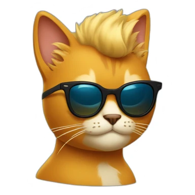 Cat with a johnny bravo hair and sunglasses sticker