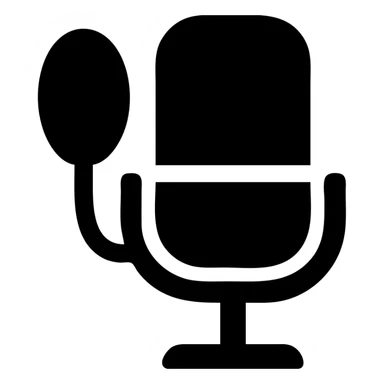 studio microphone with a pop filter sticker