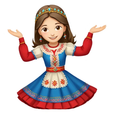 Girl Serbian orthodox folklore dancing with nosnja  sticker