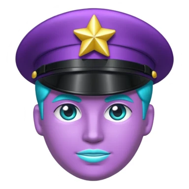 glitter purple and cian pin officer sticker