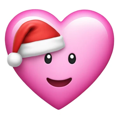 Pink heart with Santa hat sticker