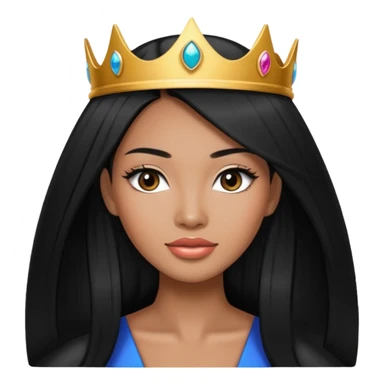 Miss universe south east Asian black with very long straight black hair sticker