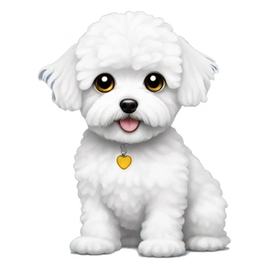 white maltipoo with black eyes  sticker