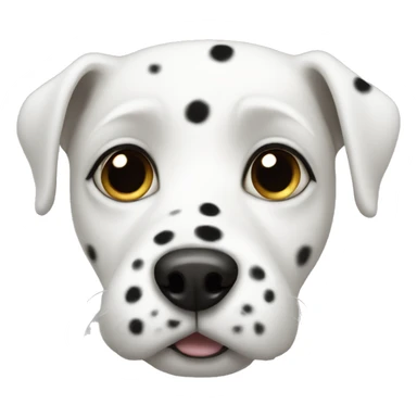 White dog with black spots on face sticker