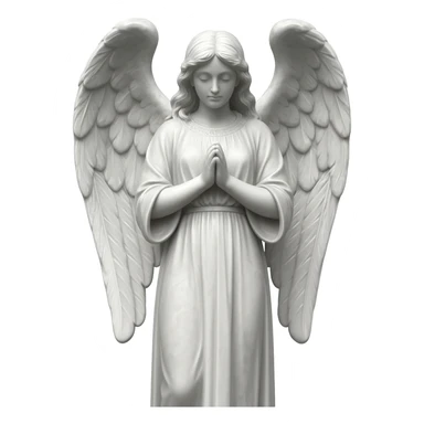 Realistic Gothic marble statue of an angel sticker