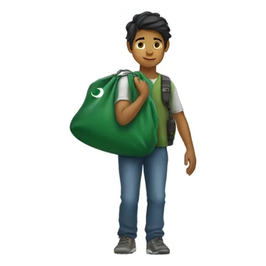 boy with pakistani side bag sticker