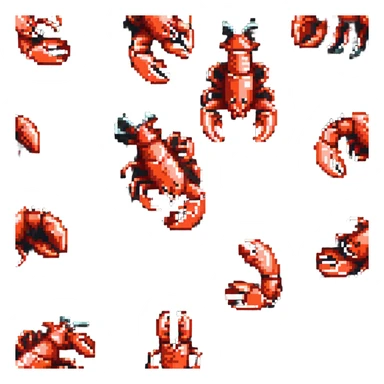 detailed lobster with raised claws sticker