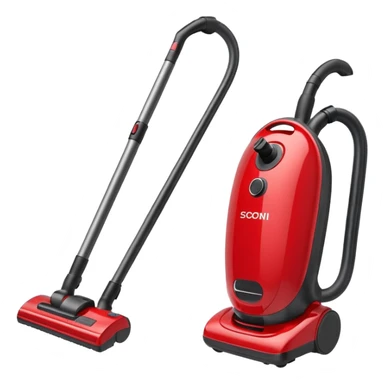 red cordless vacuum sticker