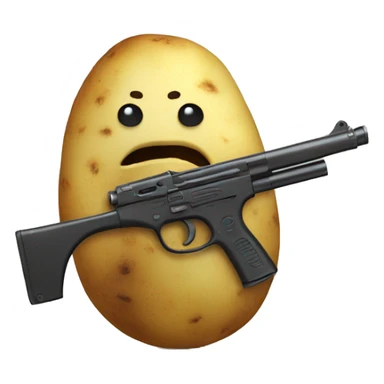 Potato with a gun sticker