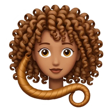 curly hair strand shaped like a spiral sticker