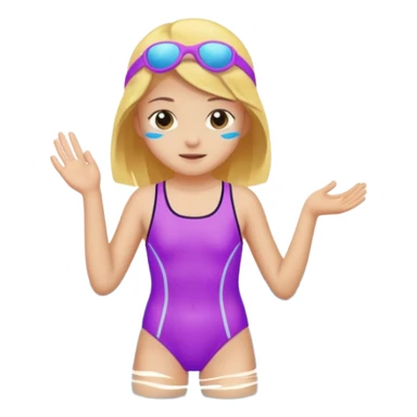 a 12 year old girl in a swim suit, with mountain background sticker