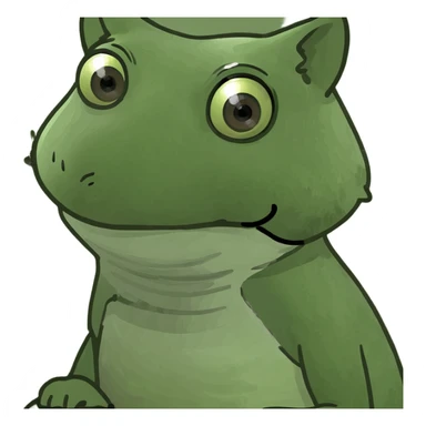 baby fox with big eyes bufo frog meme style sticker