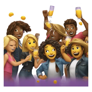 a partying group sticker