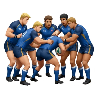 a rugby scrum sticker