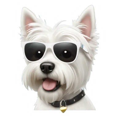 Westie in sunglasses sticker