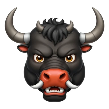 Emoji angry powerful black bull steaming from nose sticker
