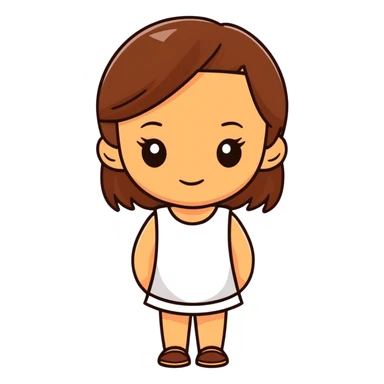Girl with brown hair tannish skin sticker