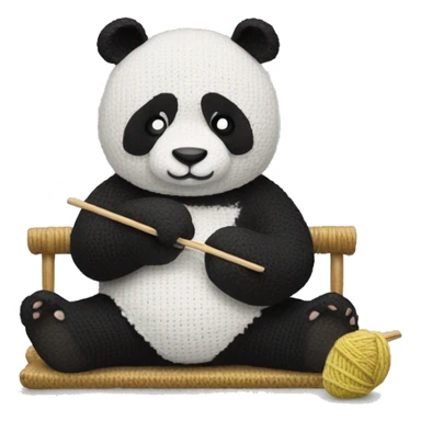 panda doing crochet sticker