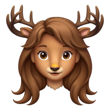 long haired female deer sticker