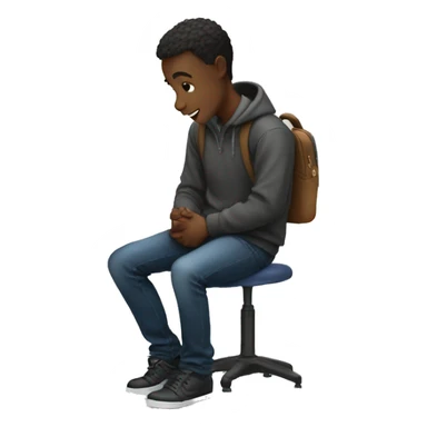 students sitting on desks and chatting sticker