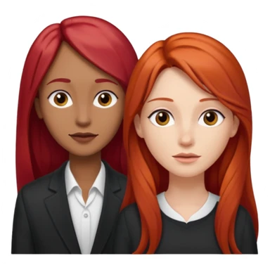 Mujer flaca con cabello largo color rojo color de piel blanca, hombre de color medio moreno con cabello color negro, flaco sticker