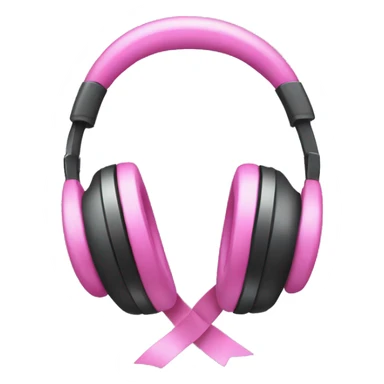 headphone with pink ribbons sticker