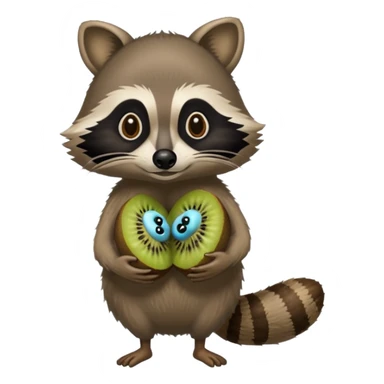 A kiwi with a raccoon's head and human feet sticker