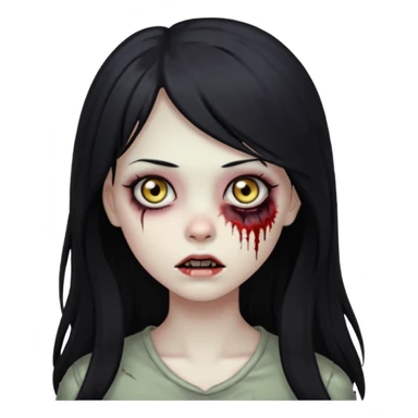 girl zombie long hair side bang sticker