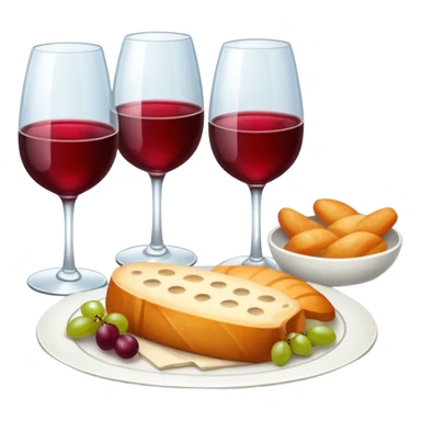 luxury plane food with wine sticker