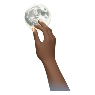 Hand while holding a moon emoji sticker