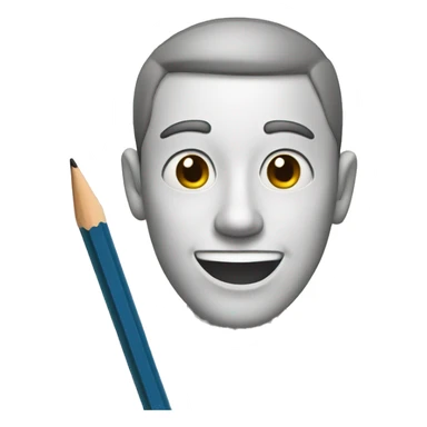 page with cartoon and pencil on top of it sticker