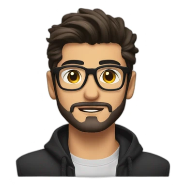 zayn malik with spectacles and beard coding sticker