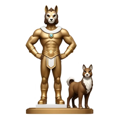 Un sigma statue à côté d'un G.O.A.T sticker