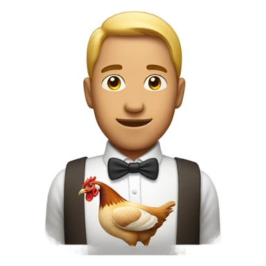 Man with top half human and bottom half chicken  sticker