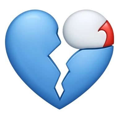 corazon mitad celeste y otra mitad blanco sticker