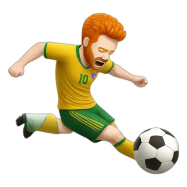 ginger soccer fan falling over and hurting himself sticker