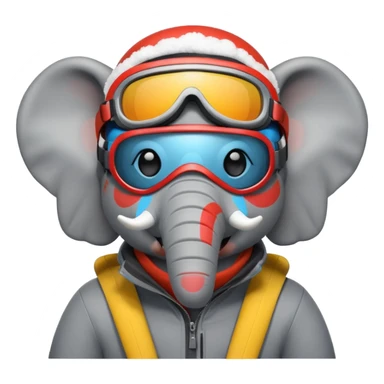 skiing elephans sticker