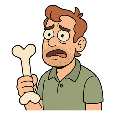 flat toon style bone sticker