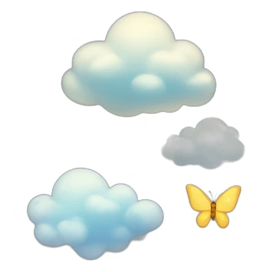 Butterflies clouds and stars and moon sticker