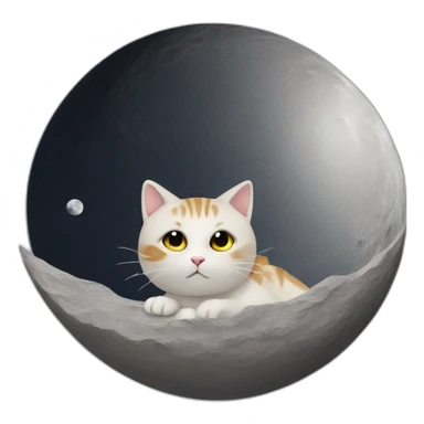 Cat on the moon sticker