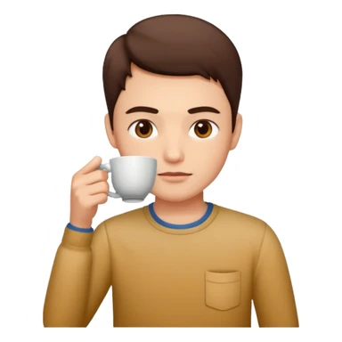 Emoji of somebody drinking tea and giving side eye sticker