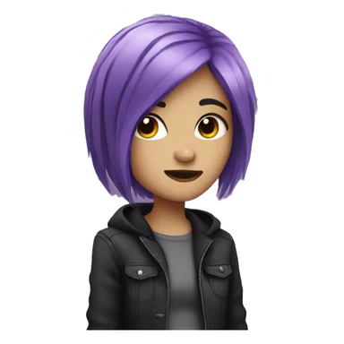 emo girl with purple hair sticker