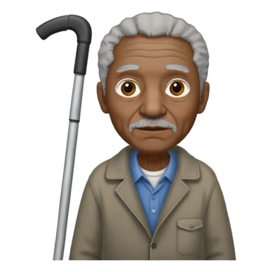 old black man with crutches sticker
