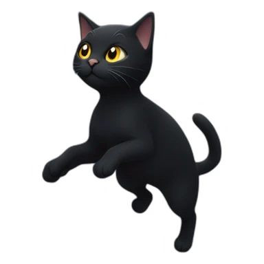 Black cat running through the starry sky sticker